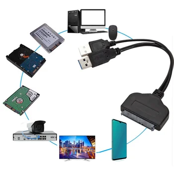 USB 3.0 Prie SATA Išorinis Maitinimo Standųjį Diską, Konverteris, Laidas USB 3.0 Prie SATA 22 Pin Adapteris iš 2.5 Colių HDD SSD Aukštos Kokybės