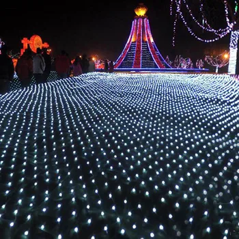 Kalėdų LED String Pasakų Žibintai Net Akių Uždanga Kalėdos Vestuves Lauko, Patalpų Vandeniui Lempos ES Plug
