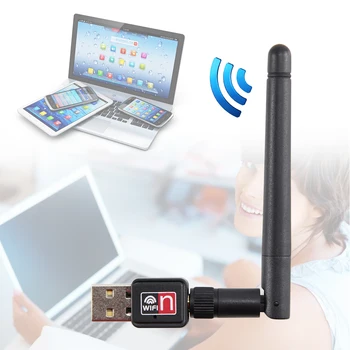 Karšto Pardavimo Mini PC wifi adapteris 150M USB WiFi antena Bevielio Kompiuterių Tinklo Kortelė 802.11 n/g/b, LAN+ Antena Skatinimo Naujas