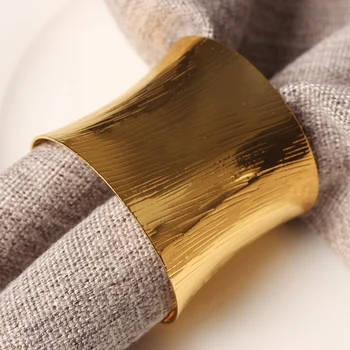 1Pcs nešiojamų aukso turas servetėlių žiedas aukštos kokybės nešiojamų metalo diržo aukso tuščiaviduriai kryžiaus šalių ir vestuvių stalo dekoracija