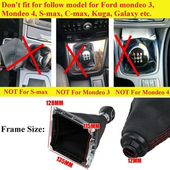 5 Greičio Pavarų Stick Shift Knob ir Dulkių Įkrovos Padengti Ford Focus MK2 2005-2012 m.