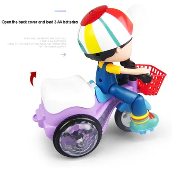 Elektros Stunt Triratis Automobilis Žaislai, Vaikų savivartis Modeliavimas Ratinių 360 Laipsnių Besisukantis Su LED Apšvietimas, Vaikų Žaislas Dovana