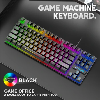 Mados Septynių spalvų Klaviatūra su foniniu Apšvietimu K16 87 Klavišus 12 Multimedijos Klavišus Kompiuterio / Nešiojamas Žaidimų