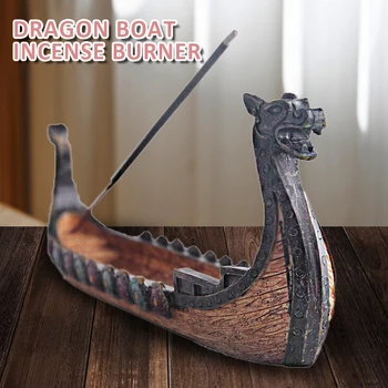 1pcs Namų Dragon Boat Smilkalų Valdybos Papuošalai Vertus, Drožyba Censer Baldai Tradicinės Konstrukcijos Medinės Modelio Apdailos Amatai