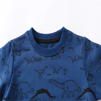 Šokinėja Metrų Dinozaurai Vaikų Megztiniai Rudens Pavasario Mados Berniukai Medvilnės Sweatershirts Vaikai Topai Marškinėliai