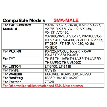 SMA-MALE 144/430Mhz VHF/UHF Walkie Talkie Antenos Du Būdu Radijo TYT Tytera UVF11 UVF8 TC-3000B TC-3000S TC8000 UV8000D