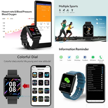 NAUJAS Smart Watch Moterys Vyrai Smartwatch Fitness Tracker Širdies ritmo Monitorius Sporto Vandeniui Žiūrėti 
