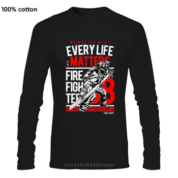 Gaisras Naikintuvo T-Shirt Mens kiekvieną gyvenimo klausimais gaisrininkas dovana ugniagesiai Outwear Drabužiai, Marškinėliai