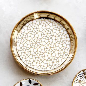 Europos stiliaus aukso prabangos Artimųjų Rytų Arabijos keramikos išskirtinį mažas užkandžiai, desertas plokštės, pyragas plokštės, mažų patiekalų