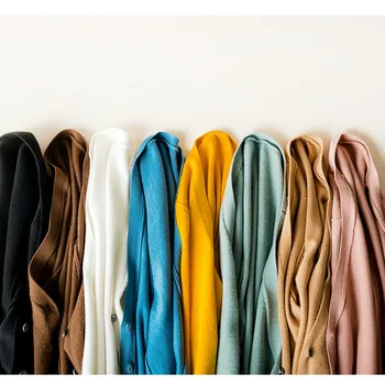 Korėjos Stiliaus V-Kaklo, Megztiniai Džemperis Cardigan Pavasario 2021 Moterų Atsitiktinis ilgomis Rankovėmis Mygtuką, susagstomi megztiniai Streetwear Mados moterų Kailis