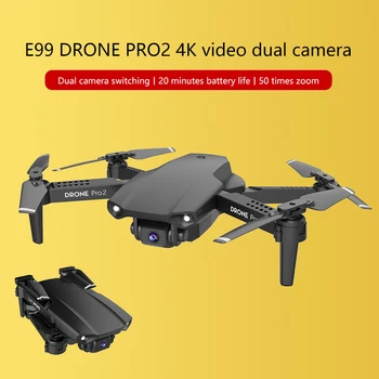 E99 RC Mini Drone 360 Laipsnių Flip 4K 1080P Dual Camera WIFI FPV aerofotografija Viena Pagrindinių Grįžti Sulankstomas Quadcopter Drone Žaislai