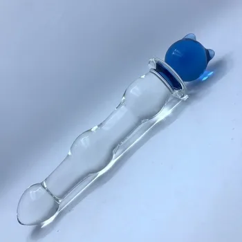 Mėlynosios Širdies Pyrex Stiklo Dildo Dirbtinis, Netikras Penis Analinis Butt Plug Kristalų Suaugusiųjų Sekso Žaislas, skirtas Moterims, Vyrams Gėjų Dropship Box Pakuotė