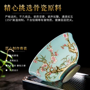 Emalio Vieną Dubenėlį Kinijos Retro Stiliaus Gėlių, Paukščių Modelio Dubenį Jingdezhen Smulkių Kaulų Kiniškojo Porceliano Stalo Reikmenys