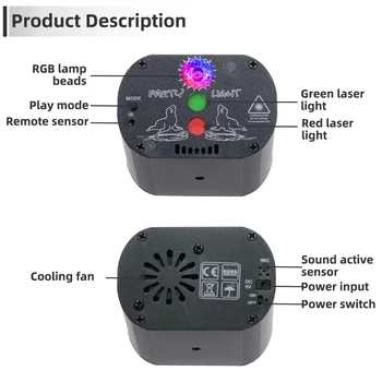60 modelius Mini DJ Disco Šviesos Šalies Scenos Apšvietimo Efektas Balso Kontrolės USB Lazerinis Projektorius Blykstės Lempa Namų Šokių aikštelėje