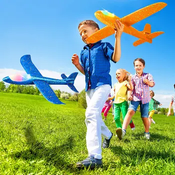 Putų plokštumoje Mėtymo Lėktuvų žaislas,48cm žibintas Skrydžio Režimas Sklandytuvas Inercijos Lėktuvų Modelis,Orlaivių, Lėktuvų Vaikams Lauko Sportas