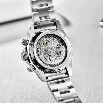 PAGANI DIZAINO Mados Prabangos Prekės Mechaninis laikrodis Vyrams, Verslo Karinės Sporto laikrodis iš Nerūdijančio Plieno, atsparus Vandeniui Laikrodis