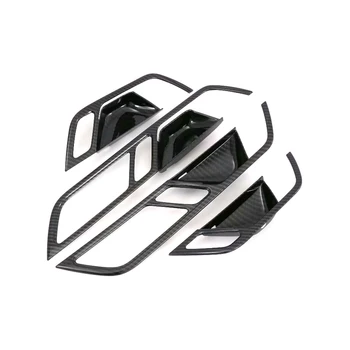 Automobilių aksesuarai Audi A6 C8 2019 ABS anglies pluošto juodos spalvos Vidinės Durų Rankenos, Dubenėlį, Padengti Apdaila Apdaila Lipdukas 4pcs Interjeras