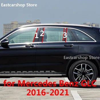 Automobilių viduriniame Stulpelyje PC Lango Apdailos Apdailos B C Ramstis Juodos Juostelės Lipduką Mercedes Benz GLC 2020 m. 2021 m. 2018 m. 2019 m. 2016 m. 2017 m.