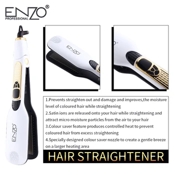 ENZO Profesionali Plaukų Ištiesinimo priemonės, Keraminiai Infraraudonųjų spindulių Butas Geležies Hair Curler Greitai, Šildymo Lyginamoji Gydant Geležies Stilius Įrankiai