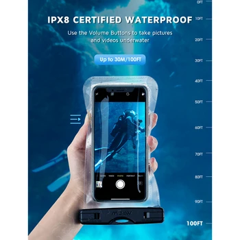 Mpow 097 Universali Vandeniui Atveju Universal IPX8 Telefonas atsparus Vandeniui Krepšys Suderinamo 