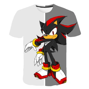 Klasikinių Animacinių filmų Sonic Sport 3D mados T-shirt Naujas Harajuku stiliaus Žaidimas Bros Vaikams, cartoon Drabužius sonic Berniukų Drabužius, 4-14T