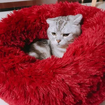 Raundas Šuo, katė Lova augintinio guolį galima Skalbti Naminių Kačių Namą Šuo Kvėpuojantis Ponaitis Sofa gilaus miego kačių kraikas veislynas Super Minkštas Pliušinis Pagalvėlės