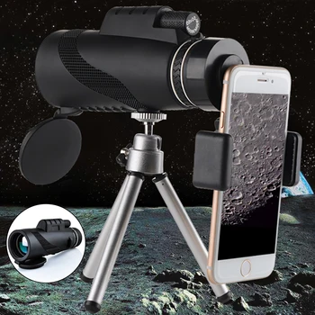 Monokuliariniai Žiūronai 80x100 Zoom Kišenėje Galingas Teleskopas Kempingas Medžioklės Telefonas Clip &Trikojis HD tolimo Naktinio matymo