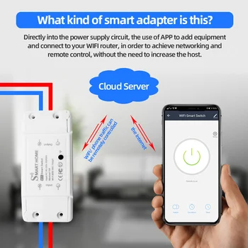 Tuya WiFi Smart Switch 2.4 Ghz, Belaidis Nuotolinio Valdymo Jungiklis Laikmatis Relės Perjungimas Modulis Veikia su Alexa 