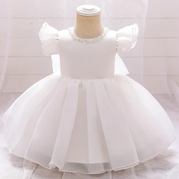 2021 Rožinė Chlid Suknelė Duobute Pirmojo Gimtadienio Suknelė Baby Girl Ceremonija Kamuolys Suknelė Lankas Princesė Suknelė Vestuvių Suknelės, Šaliai