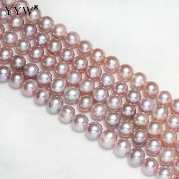7-8mm Dirbtiniu būdu išauginti Apvalių Gėlavandenių Perlų Karoliukus, Moterų Mados Juvelyrikos Violetinė Natūralių Perlų Karoliukus, Už Apyrankės Papuošalai Rasti