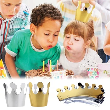 Vaikų Gimtadienis Skrybėlę Su Gimtadieniu Popieriaus Skrybėlės Bžūp Princas Princess Crown Šalies Dekoracija Berniukas Mergaitė Gimtadienio Dekoracijos