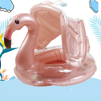 Ins Karšto Pripučiami Kūdikių Maudymosi Žiedas Vaikams Flamingo Vienaragis Plaukti Ratas su Atspalvį Plaukti Sėdynės Baseinas Plūduriuoti Vandens Pramogos Baseinas Žaislai