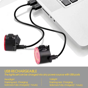 Dviračių užpakalinis žibintas LED USB Įkrovimo Dviračių Galinis Žibintas Kalnų MTB Šalmas Pack Krepšys, Šviesos, Dviračių Uodega-lempos Saugos Perspėjimo Lemputė