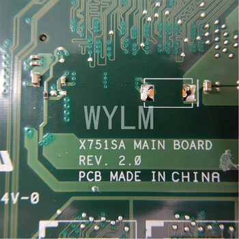 X751SA N3150 CPU DDR3L 4GB RAM mainboard ASUS X751S X751SA X751SV Nešiojamas plokštė 90NB07M0-R00050 Išbandyti nemokamas pristatymas