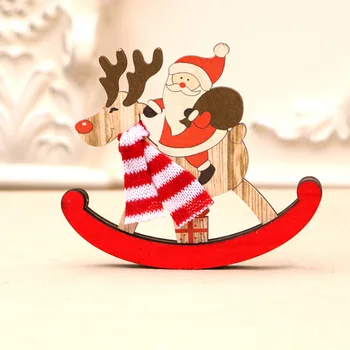 Kalėdų Dekoracijos Kalėdų Mediniai Šūpojošā Horse Santa Briedžių Sniego Senelio Dovanėlės Papuošalai Namų Šaliai Dekoro Prekes