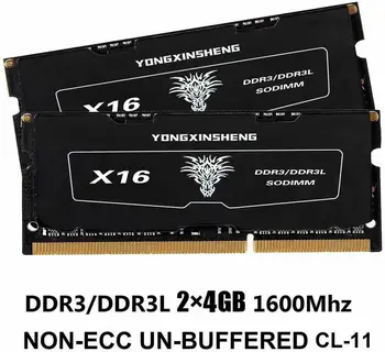 4GB DDR3L 1 600mhz 8GB PC3-12800S 1.35 V SODIMM Memory Stick atminties Modulis Laptop Notebook su Juoda Lipdukas