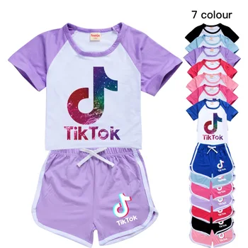 2021 Vasaros Baby Girl Berniuko Drabužius trumpomis Rankovėmis Tik Tap T-Marškinėliai+Šortai, Kelnės 2vnt Komplektus Vaikų Kostiumas Paaugliams 2-16Y