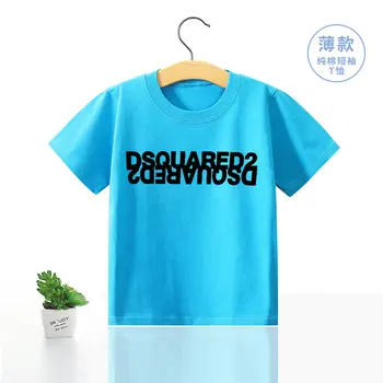 Dsquared2 baby vaikų berniukų, mergaičių medvilnės trumparankoviai vasaros drabužių laišką atspausdintas T-shirt atsitiktinis unisex marškinėliai