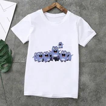 T-marškinėliai mergaitėms berniukai saulės grizzy lokys gyvūnų spausdinti berniukų marškinėliai mielas vaikams drabužių lemmings t shirtshort rankovėmis viršūnes