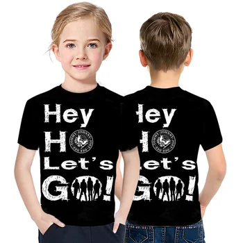 Vasaros Berniukų, Mergaičių 3D Ramones T-Shirt Vaikų Aukštos Kokybės Artimųjų Rytų Karšto Trumpas Rankovės Asmeninį Harajuku Viršų