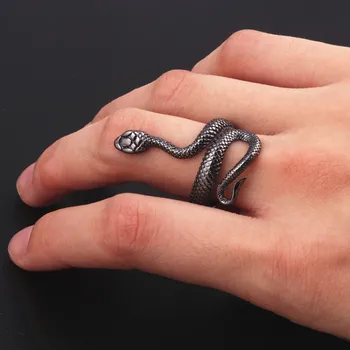 1 Gabalas, Moterų ir Vyrų Mados Asmenybės Perdėti Gyvatės Žiedas Punk Gyvūnų Kobra Atviras Žiedas