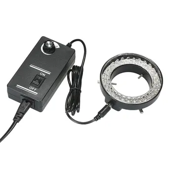 Reguliuojamas 56 LED Žiedo Žibintas Šviestuvas Lempa Pramonės Stereo Mikroskopas su Kamera didinamasis stiklas AC 90V-240V Maitinimo Adapteris