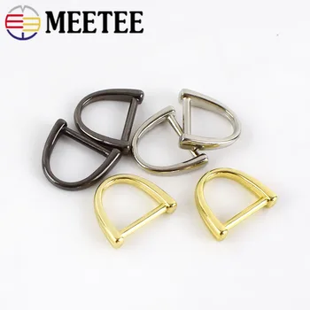 Meetee 30pcs 10mm Metalas D Žiedas Sagtys Bagažo Mažas Užtrauktukas Patraukite Sagtį 