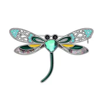 WEVENI Emalio Lydinio kalnų krištolas Gėlių Dragonfly Sagės Drabužiai Skara Gyvūnų Papuošalai Moterims Vaikas Mados Šalis Dovana, Aksesuaras