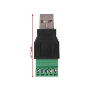 USB 2.0 Type A Male/Female, kad 5P Varžtas w/ Shield Terminalo Kištuko Adapterio Jungtis 652A