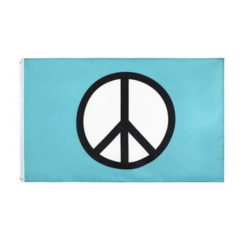 90x150 CM taikos ženklas, simbolis vėliavos Apdaila