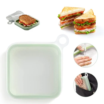 Naujas Bento Box Priešpiečių Dėžutė Maisto Konteineryje Reguliuojamas Ekologiškos Medžiagos Microwavable Indai Sandwich Daugkartinio Naudojimo Silikoninės Karšto
