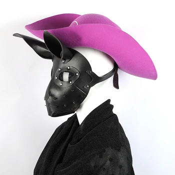 Naujas Triušis Merginos PU Odos Halloween Mask Ccting Rekvizitai Naktinis Klubas Karnavalas Kostiumas Cosplay Kaukės Šalis