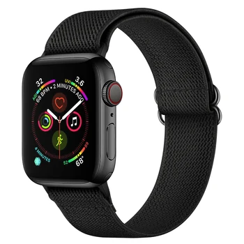 Reguliuojamas Gumelės Nailono watchband apple watch band 44mm 42mm 40mm 38mm Iwatch serijos SE 6 5 4 3 2 Dirželis Riešo Pakeitimo