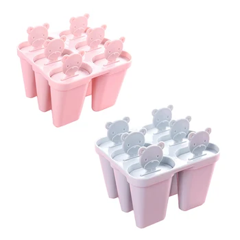 ROSENICE 6 Ertmės Ledo Popsicle Kūrėjai Ledo Lolly Pelėsis Mados Mielas Lokys Plastmasės liejimo formas